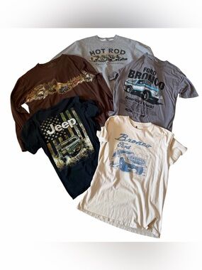 #2-Men’s Graphic Tee & Sweatshirt 🔥 Bundle 5Pc Ford Bronco, Jeep, Hot Rod 🛻